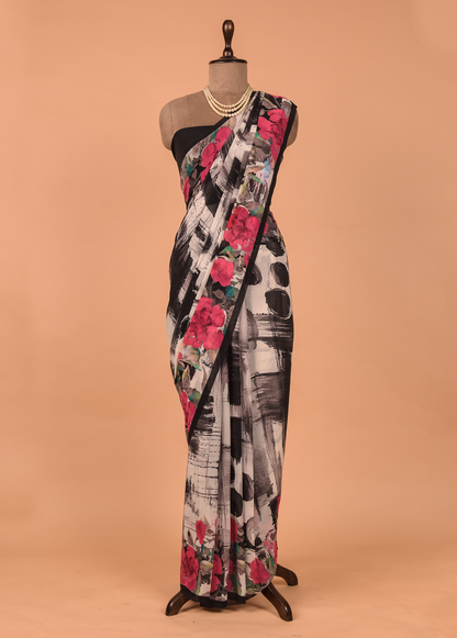 Multicoloured Georgette Printed Saree