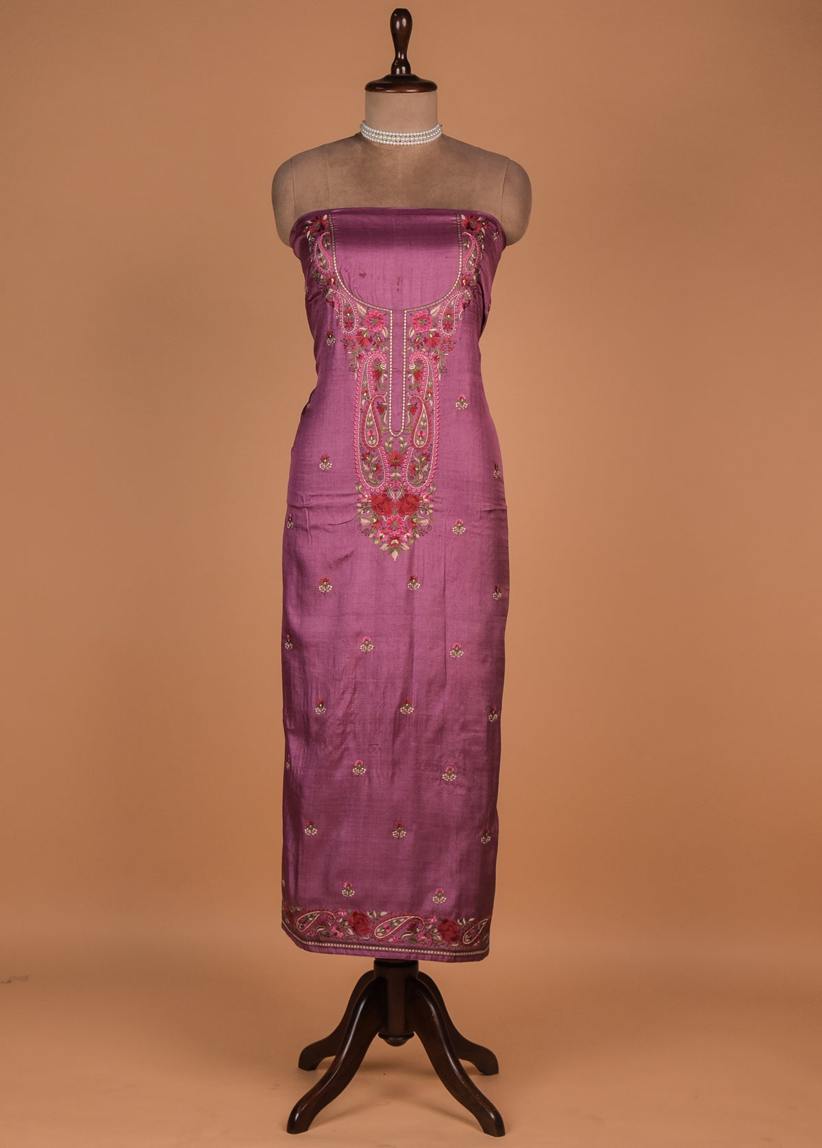 Pink Tussar Dress Material