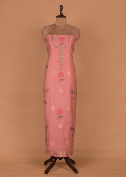 Pink Cotton Silk Dress Material
