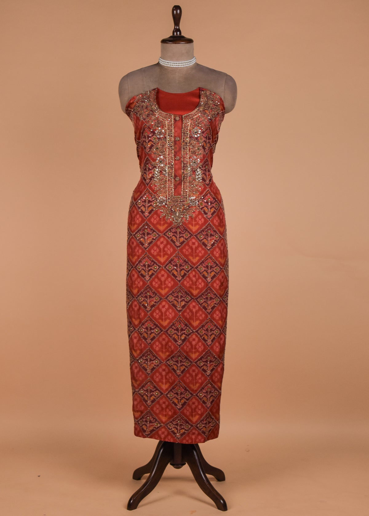 Multicoloured Silk Dress Material