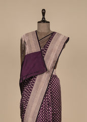 Wine Silk Banarasi Saree