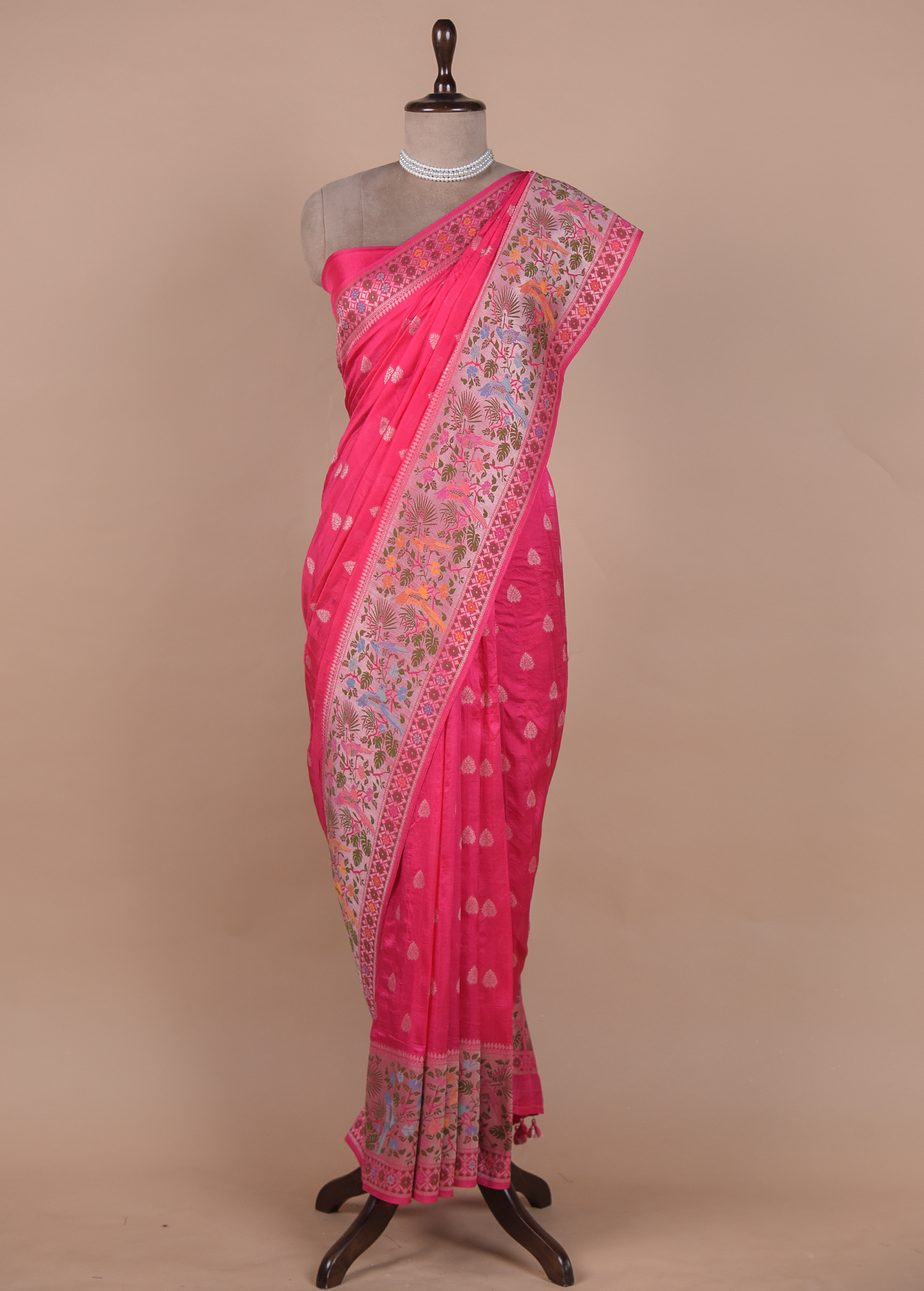 Pink Art Tussar Georgette Banarasi Saree