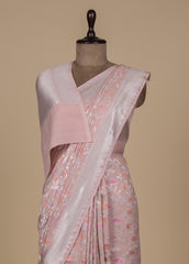 Pink Tussar Georgette Banarasi Saree