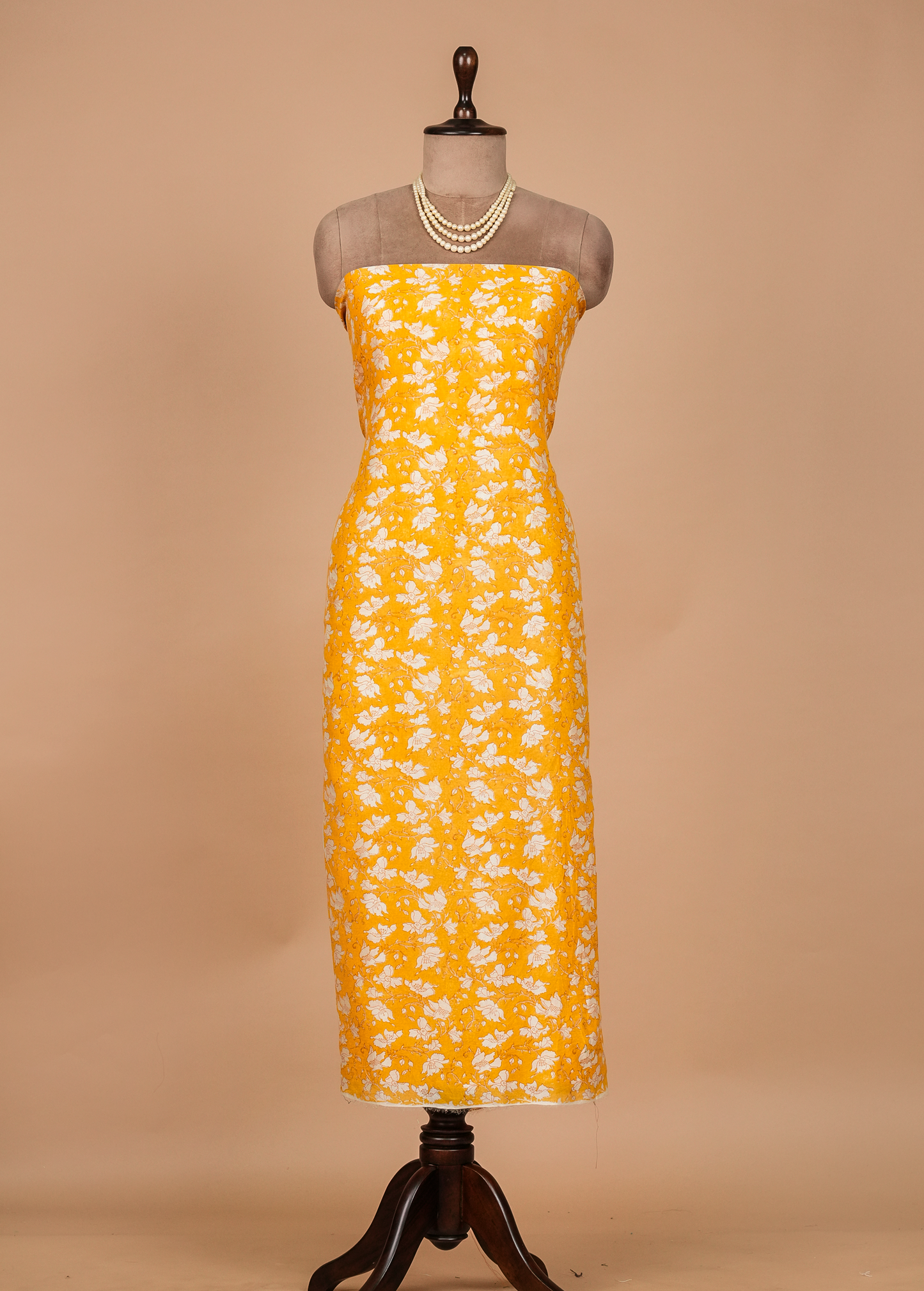 Yellow Cotton Dress Material