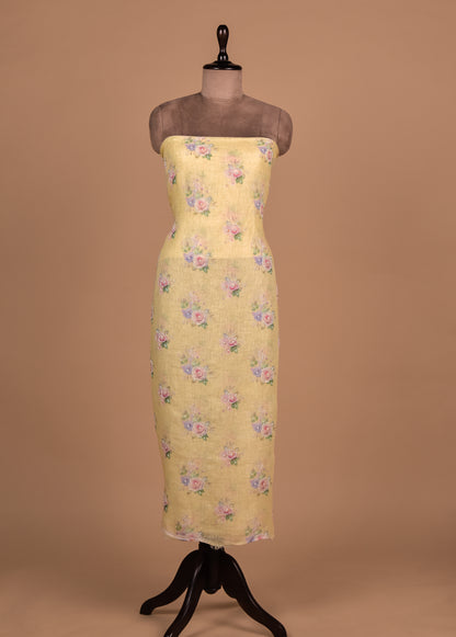 Yellow Linen Dress Material