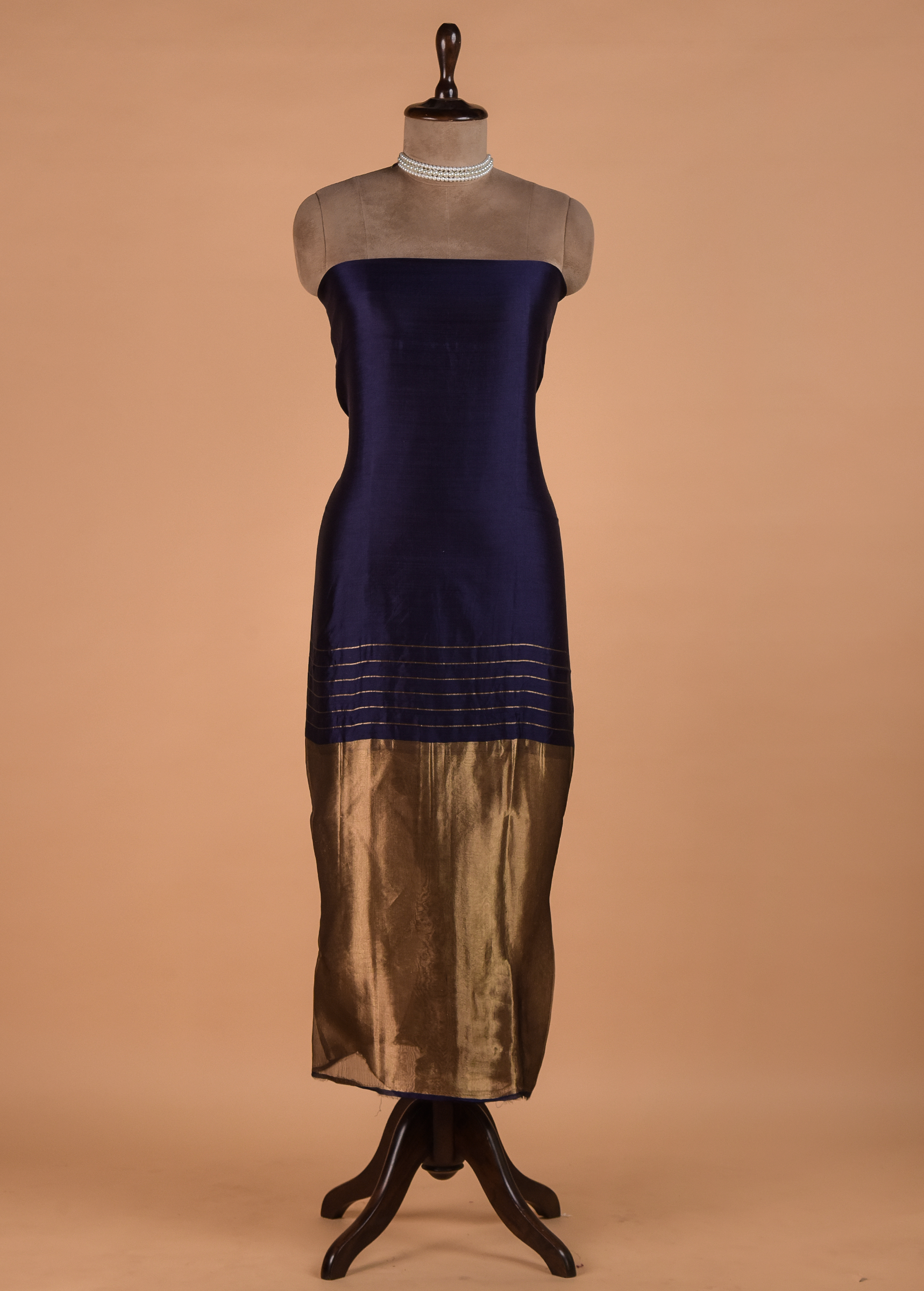Blue Crepe Dress Material - Image 3 | Greenways Delhi