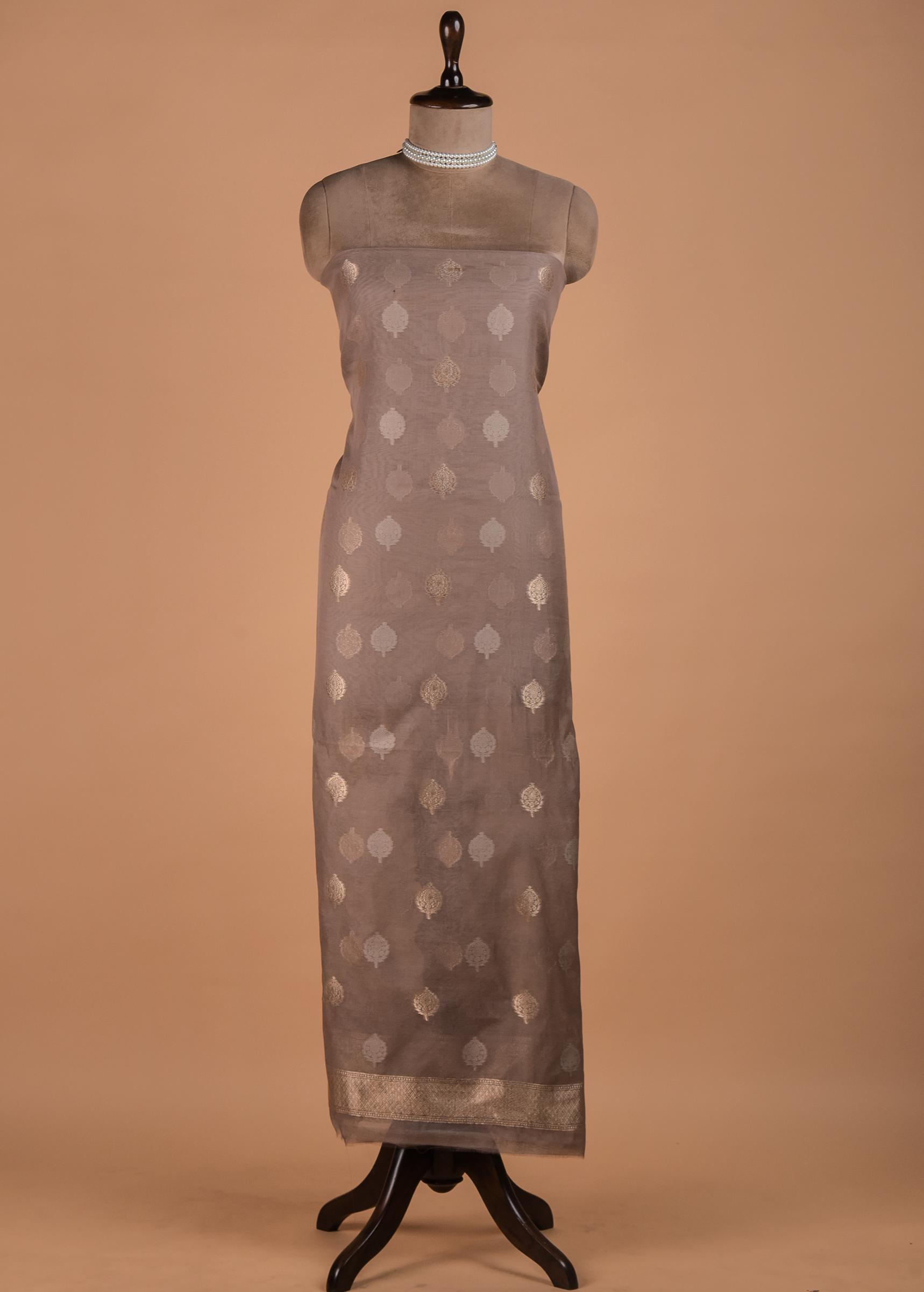 Grey Organza Dress Material - Image 3 | Greenways Delhi