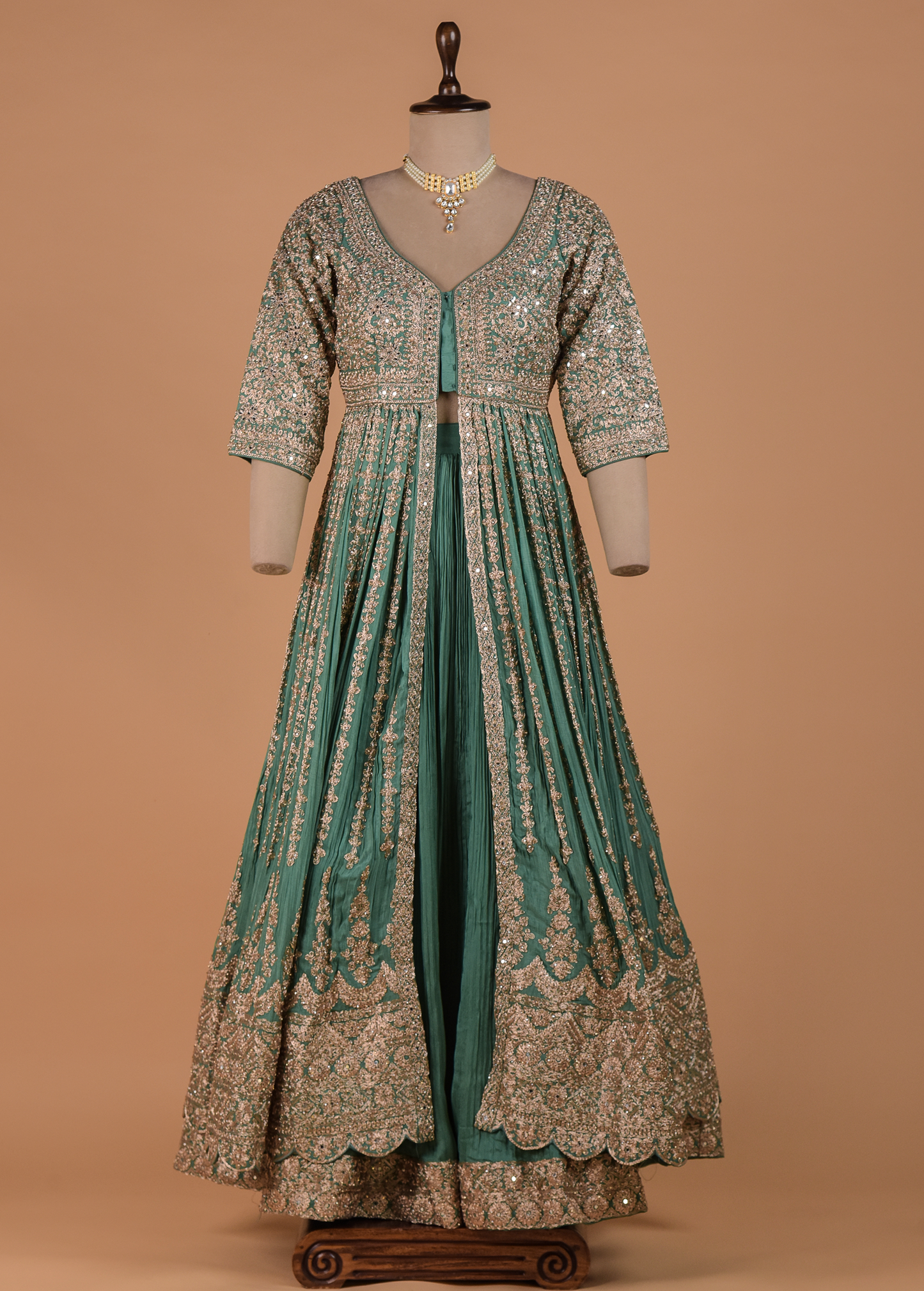 Blue Crepe Silk Anarkali