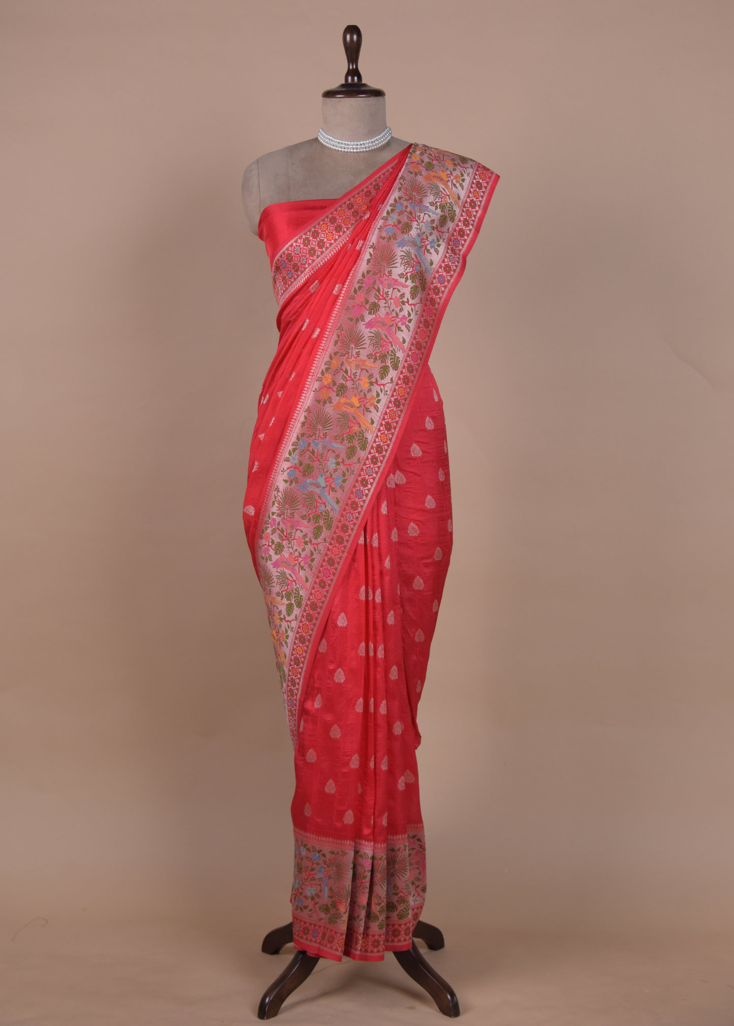 Orange Art Tussar Georgette Banarasi Saree