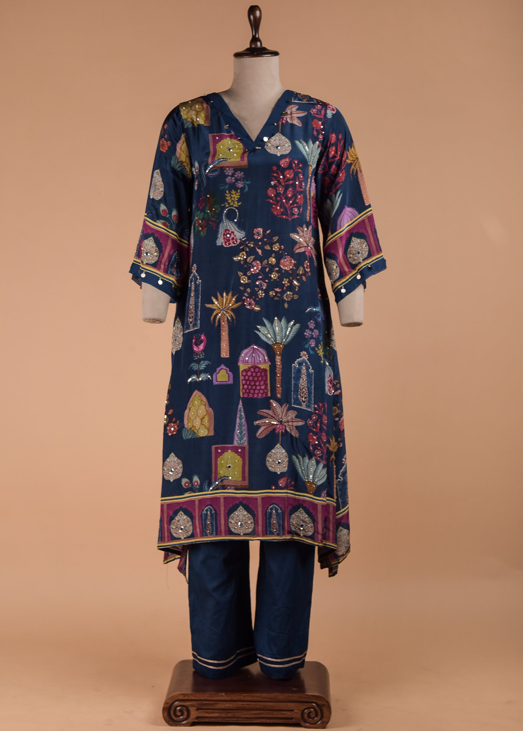 Blue Crepe Straight Set