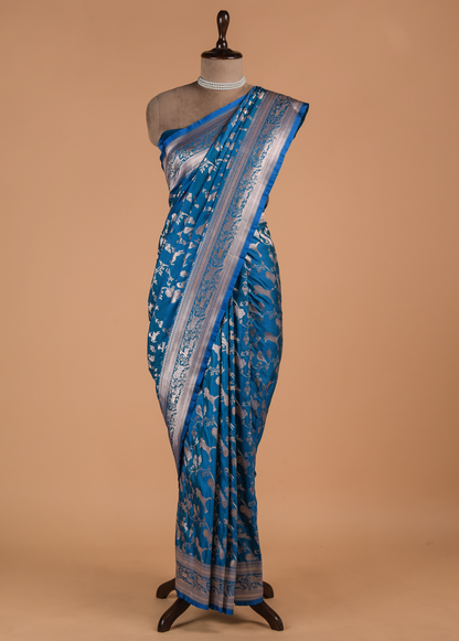 Blue Art Silk Banarasi Saree