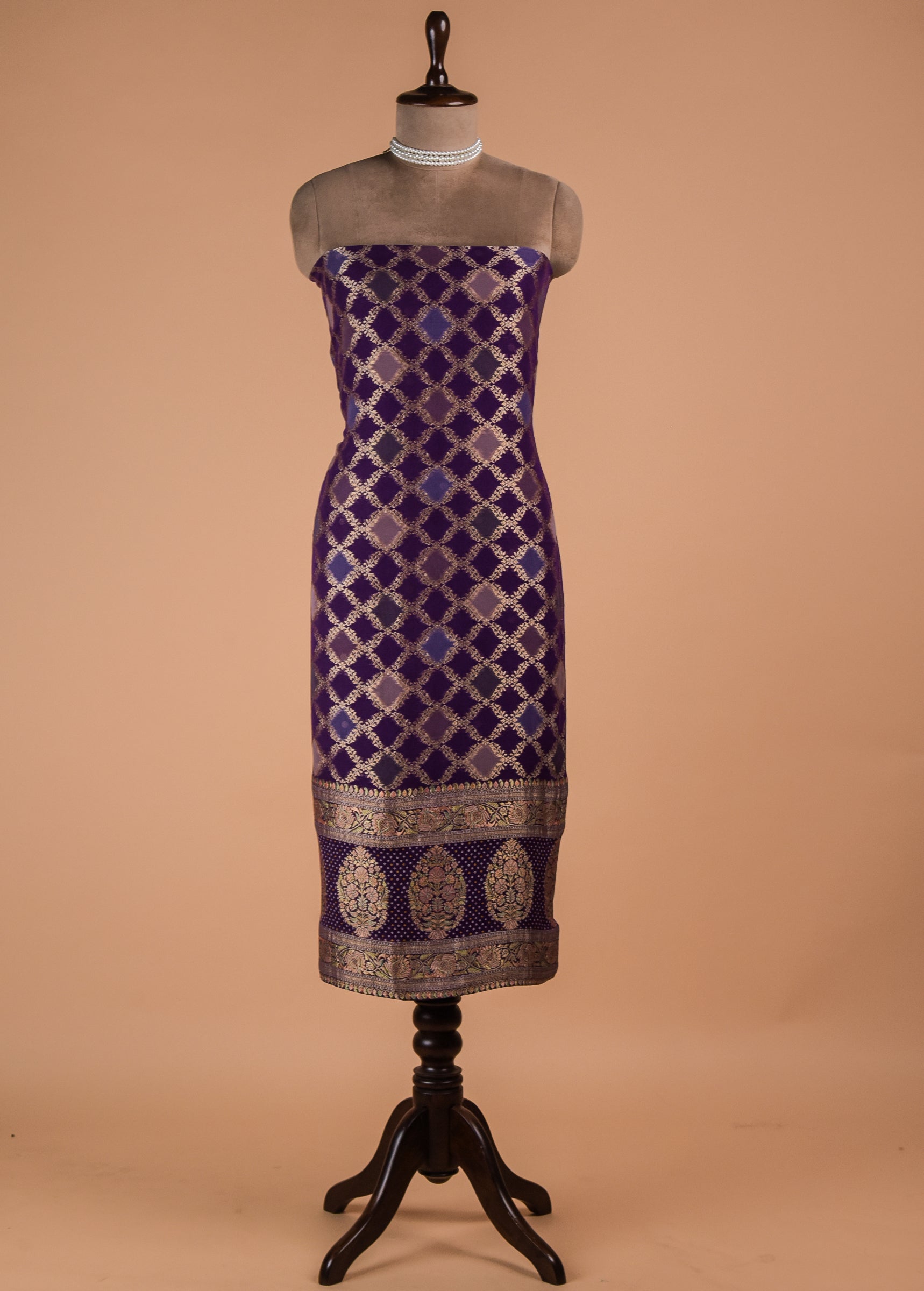 Purple Georgette Dress Material