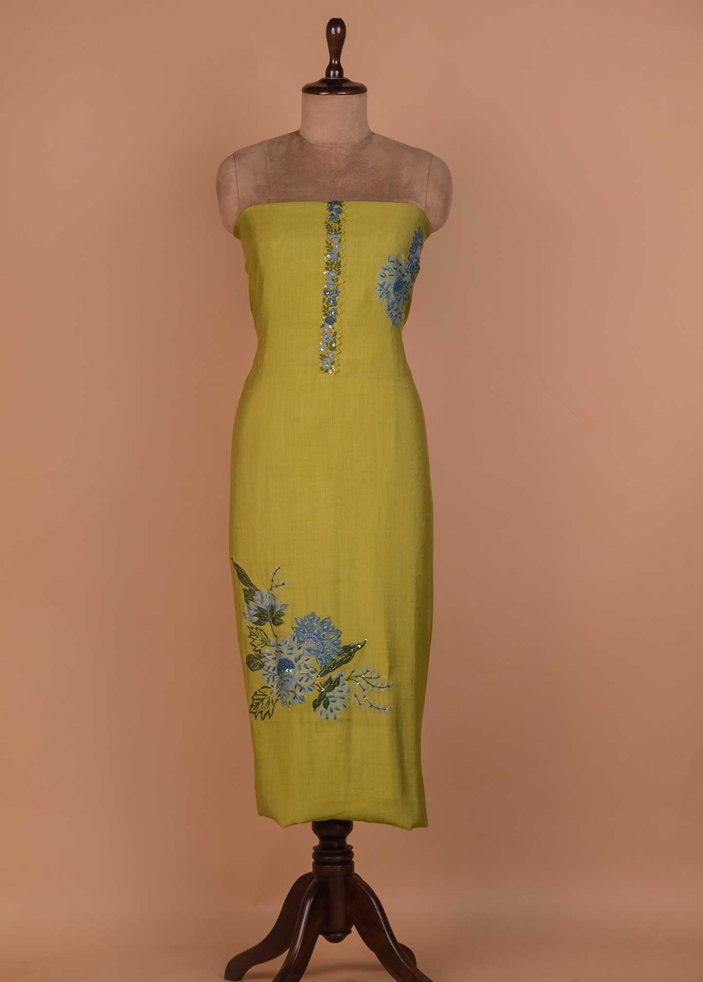 Green Cotton Silk Dress Material