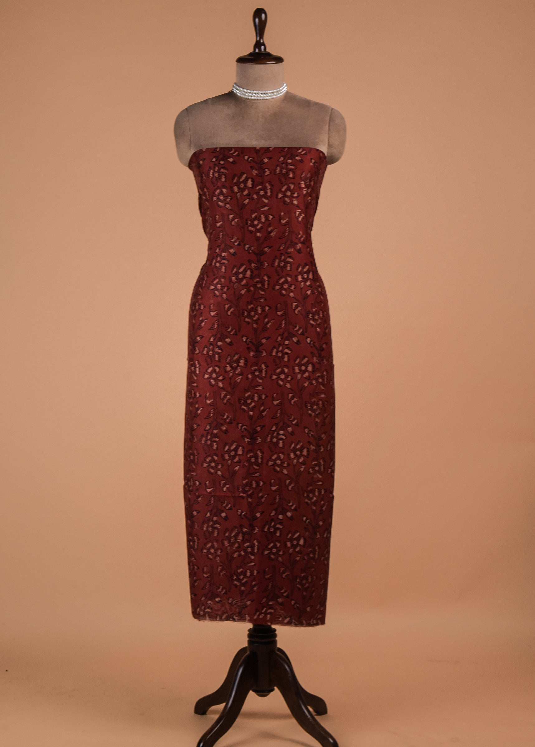 Black Chanderi Cotton Dress Material