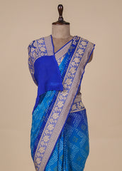 Blue Georgette Bandhani Saree