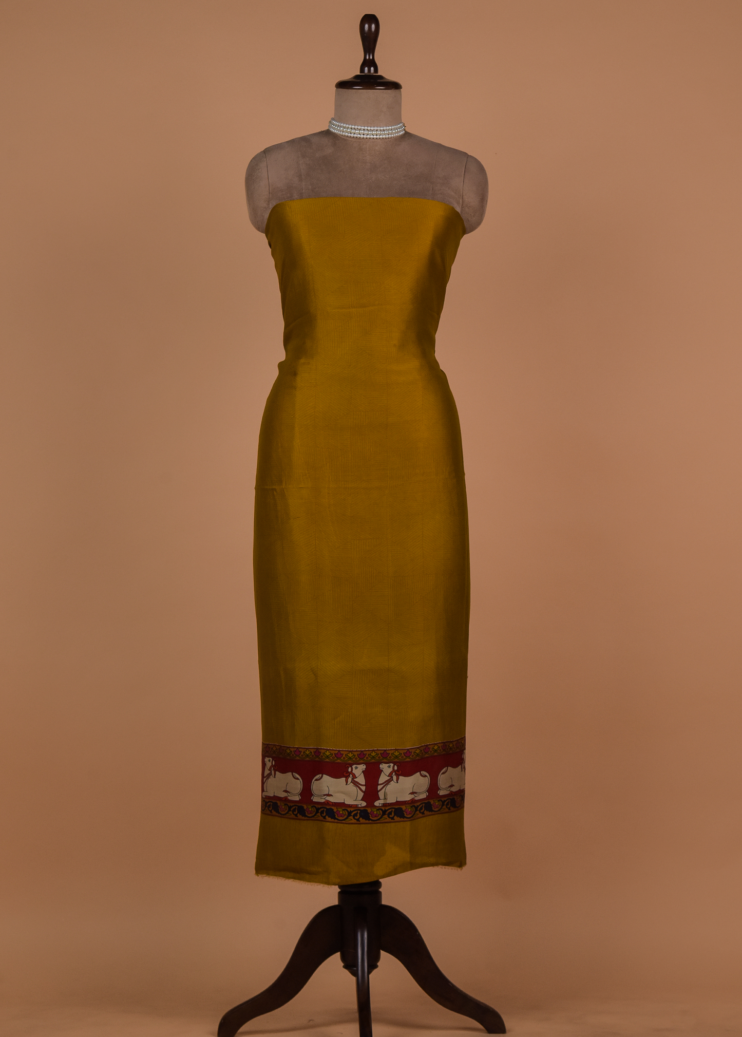 Yellow Chanderi Dress Material