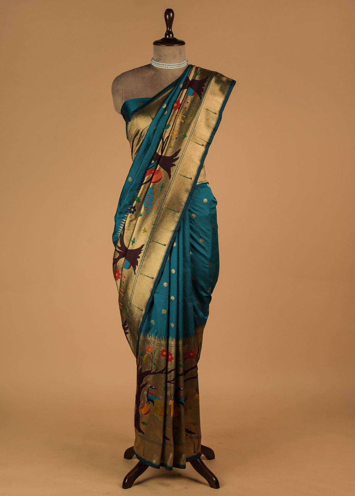 Blue Art Satin Banarasi Saree