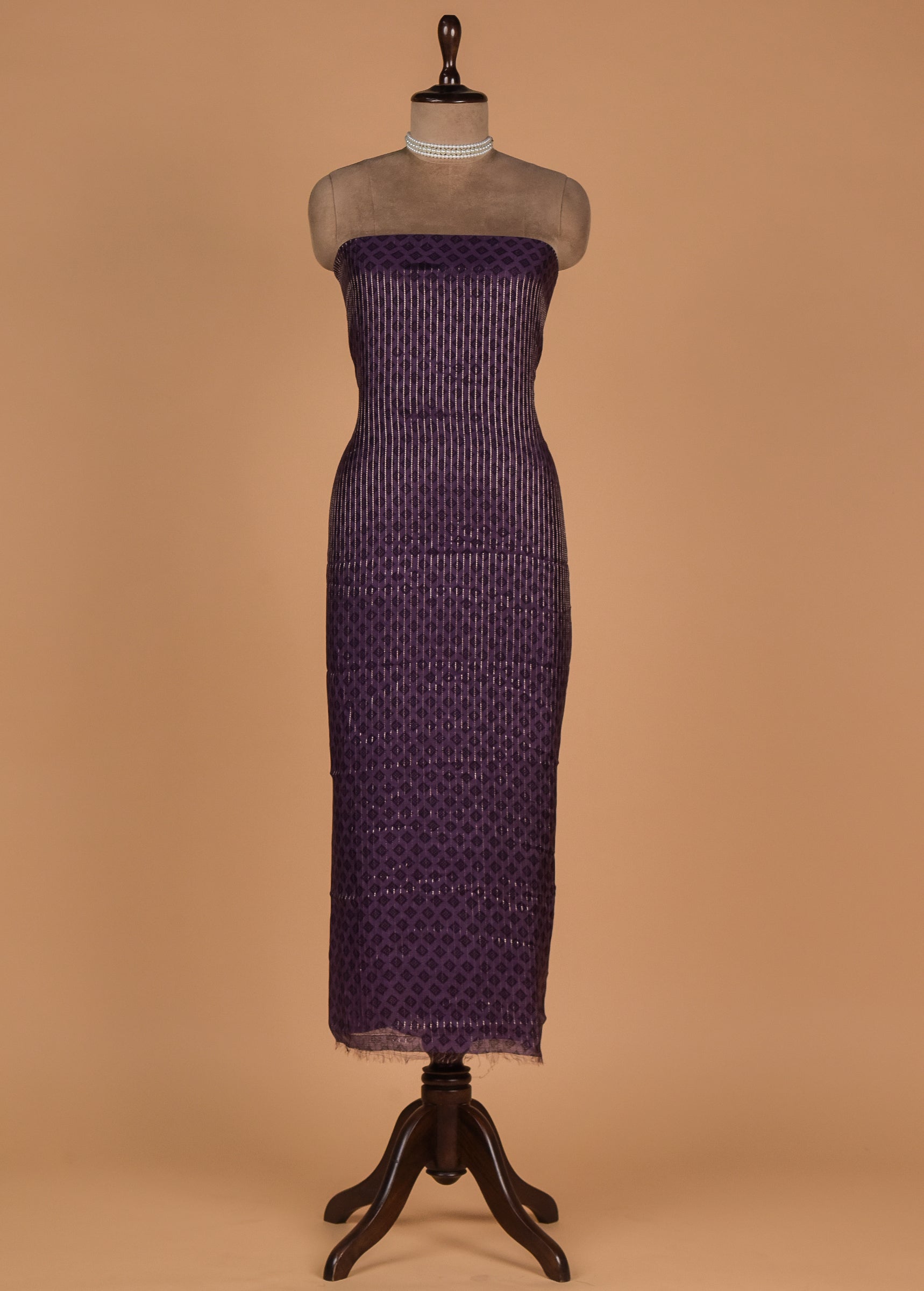 Purple Muslin Crepe Dress Material