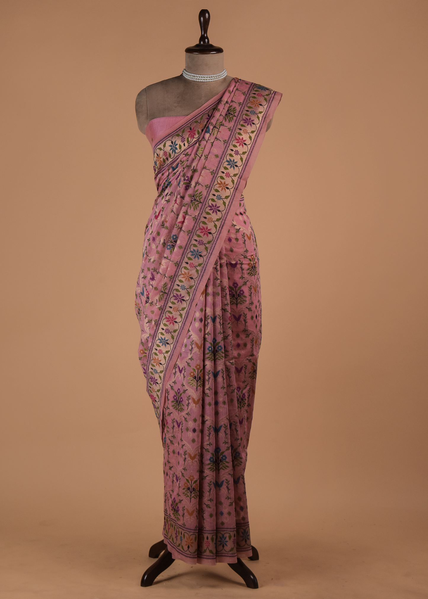 Pink Cotton Banarasi Saree