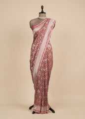 Pink Art Georgette Banarasi Saree