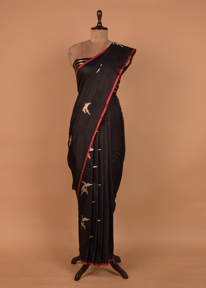 Black Silk Banarasi Saree