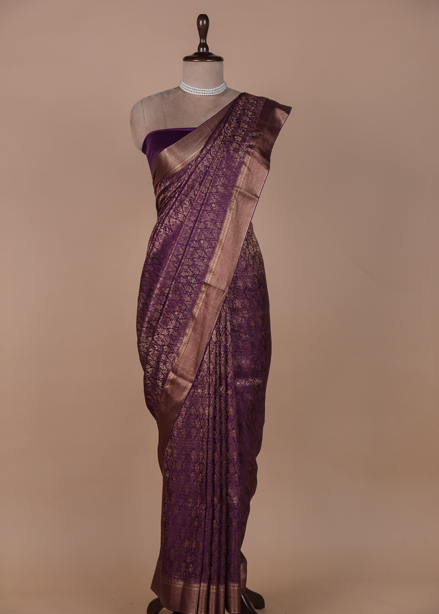 Purple Crepe Silk Banarasi Saree