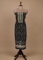 Black Art Crepe Dress Material