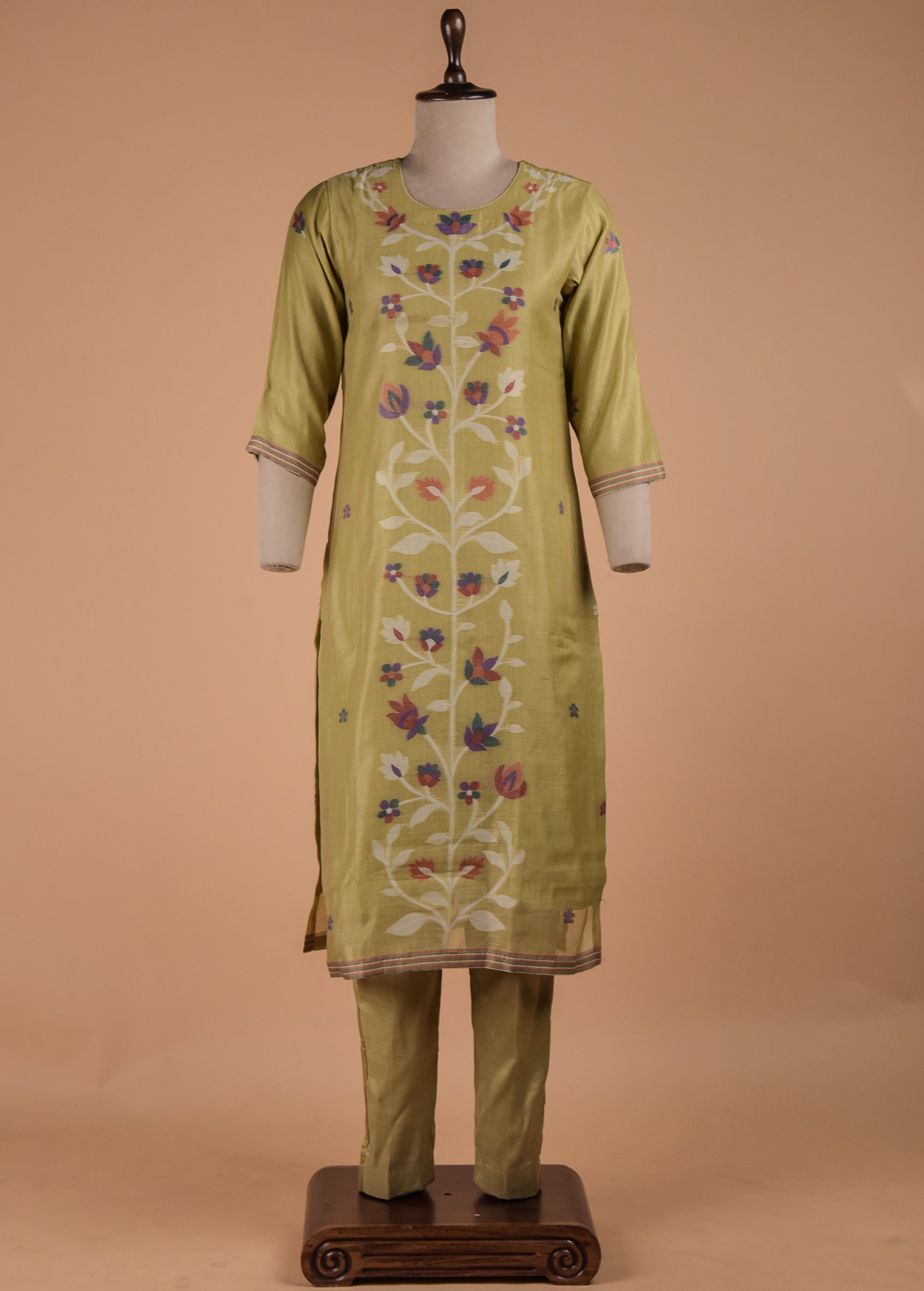 Green Cotton Straight Set