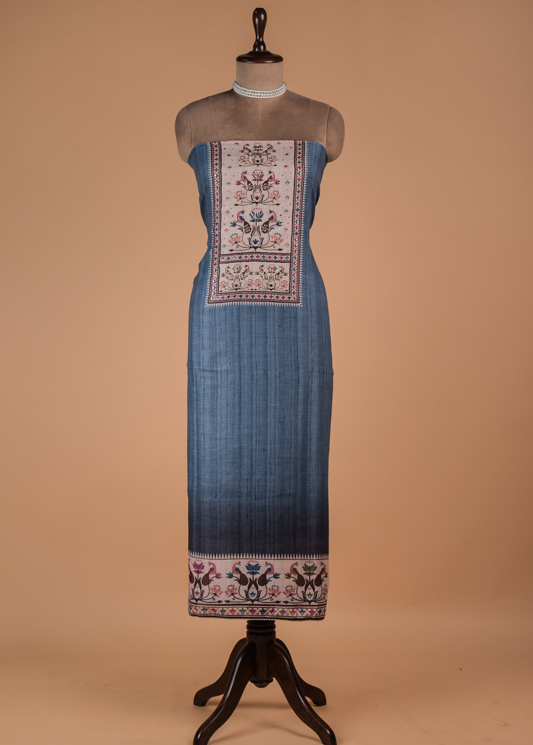 Blue Cotton Dress Material