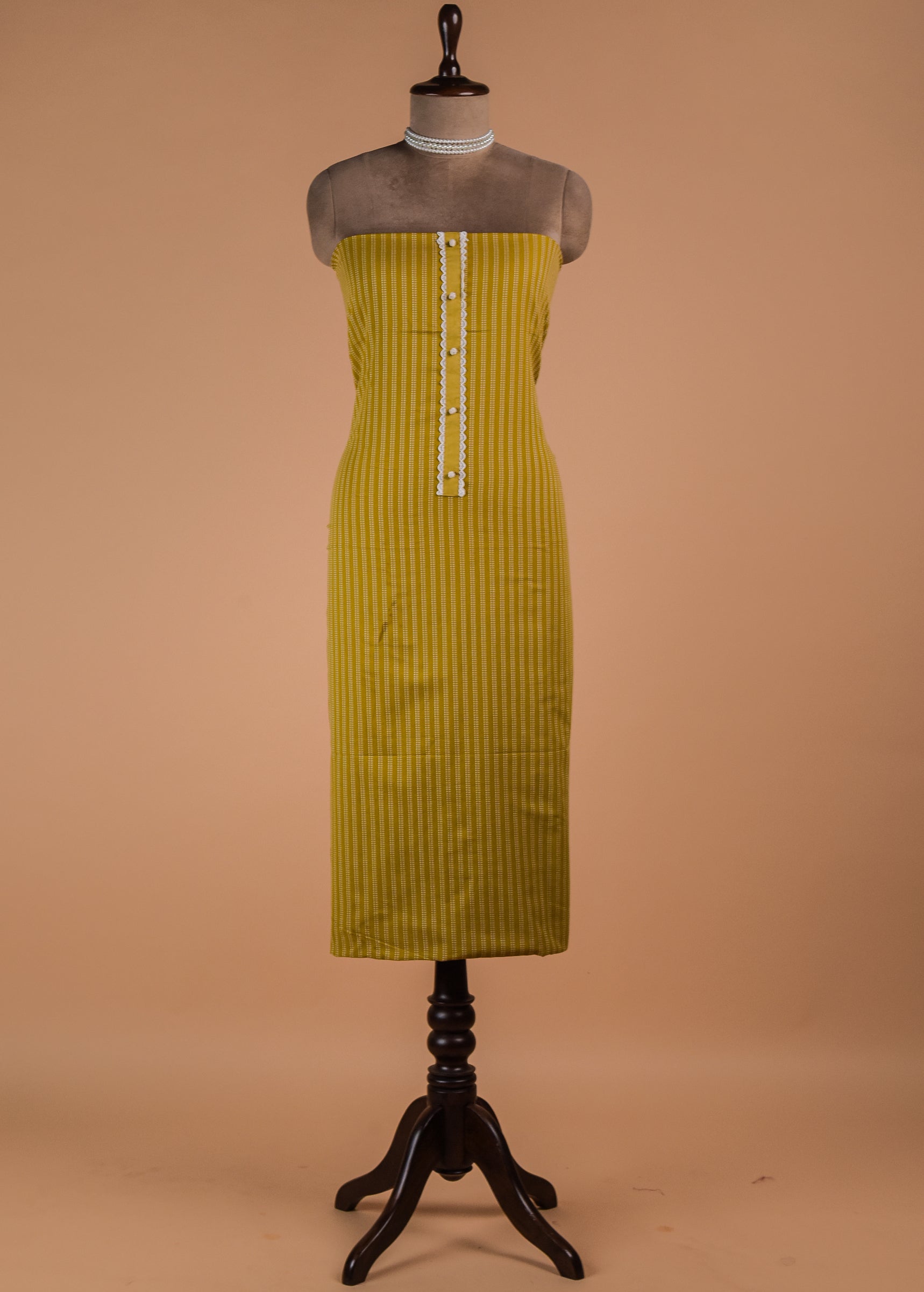 Mustard Handloom Cotton Dress Material
