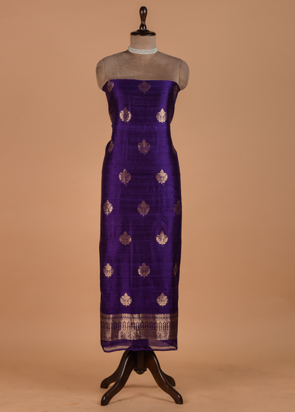 Purple Tussar Dress Material
