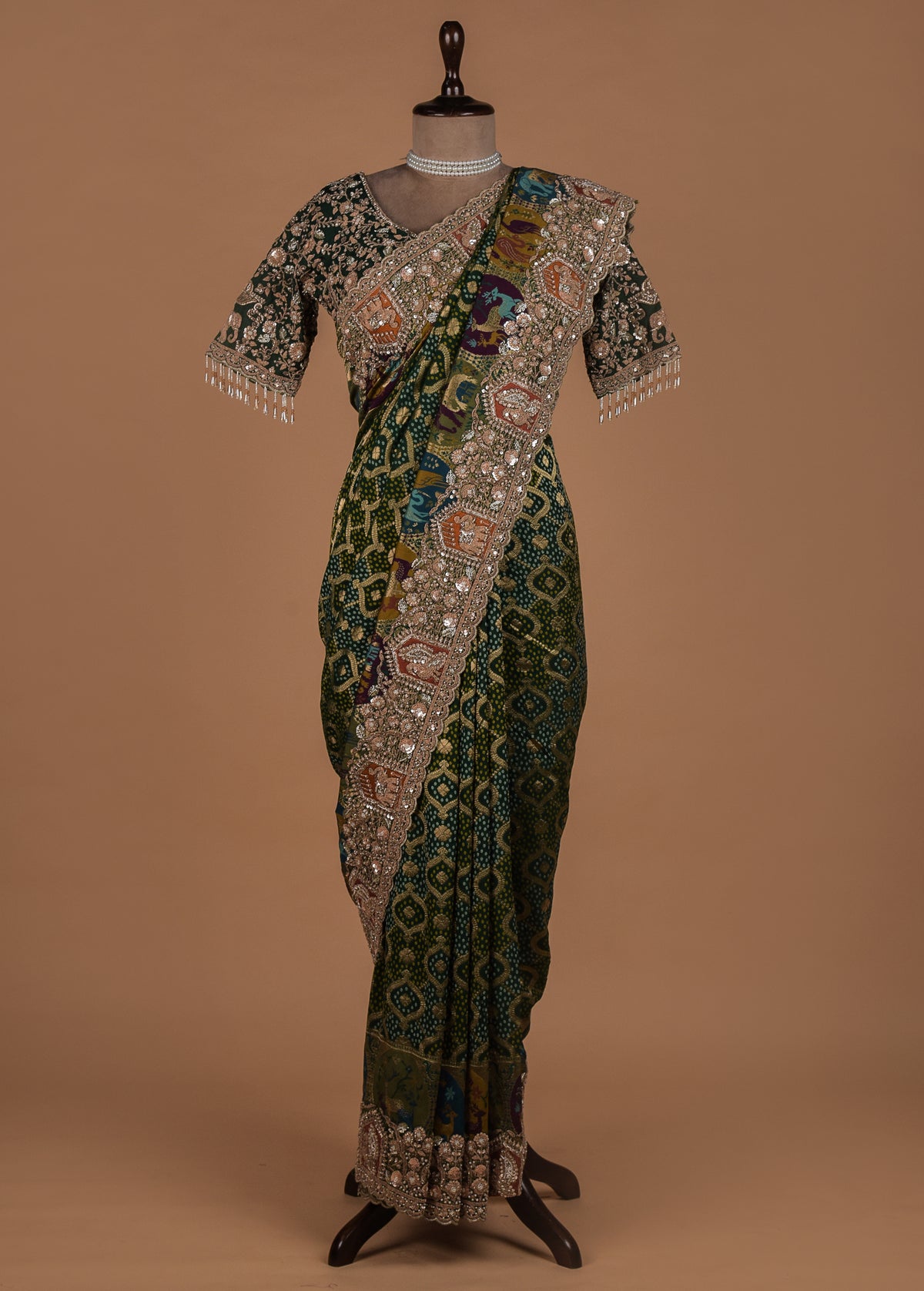 Green Georgette Banarasi Saree