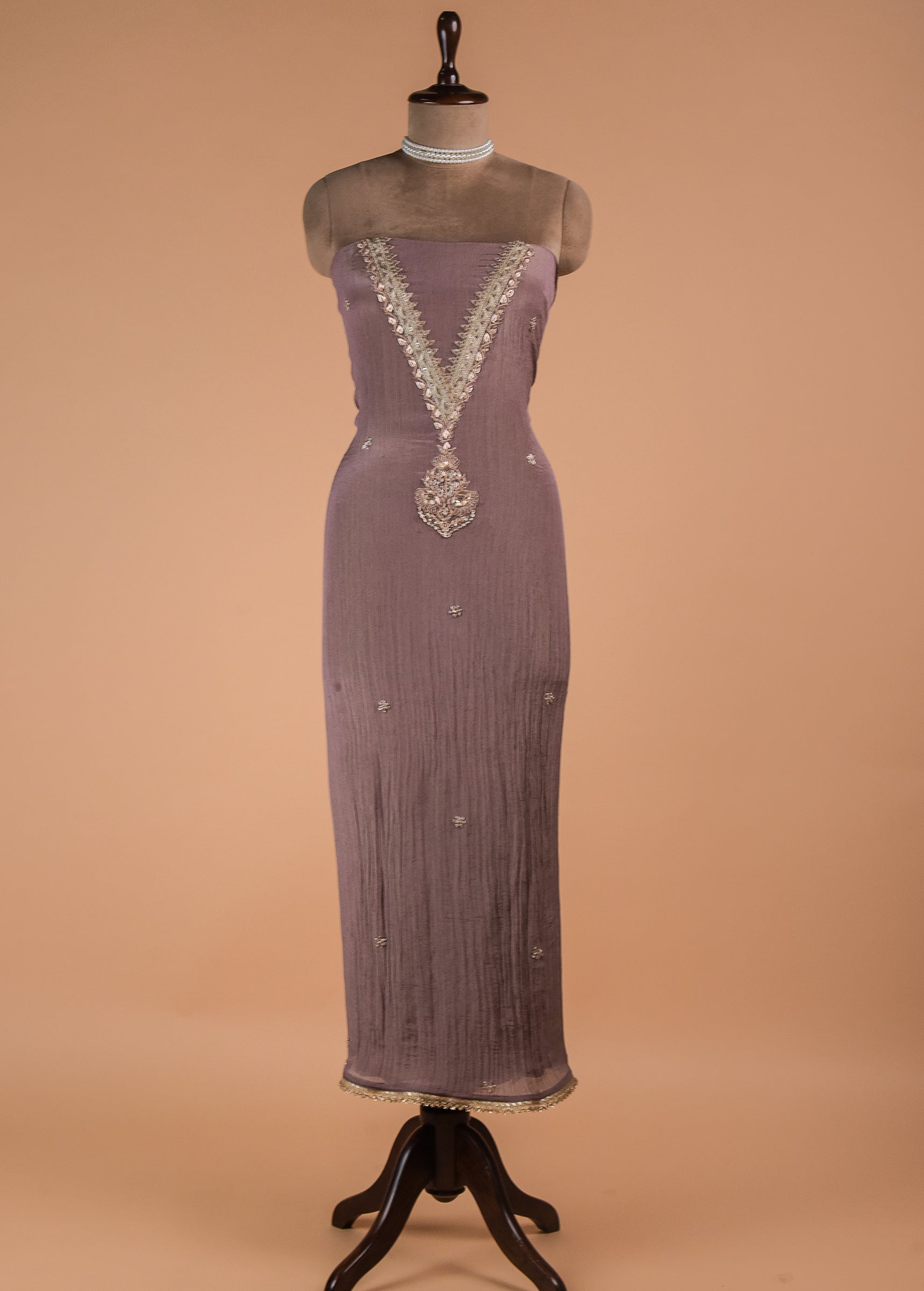 Purple Tissue Georgette Dress Material