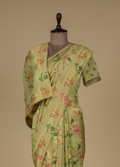 Green Tissue Georgette Banarasi Saree