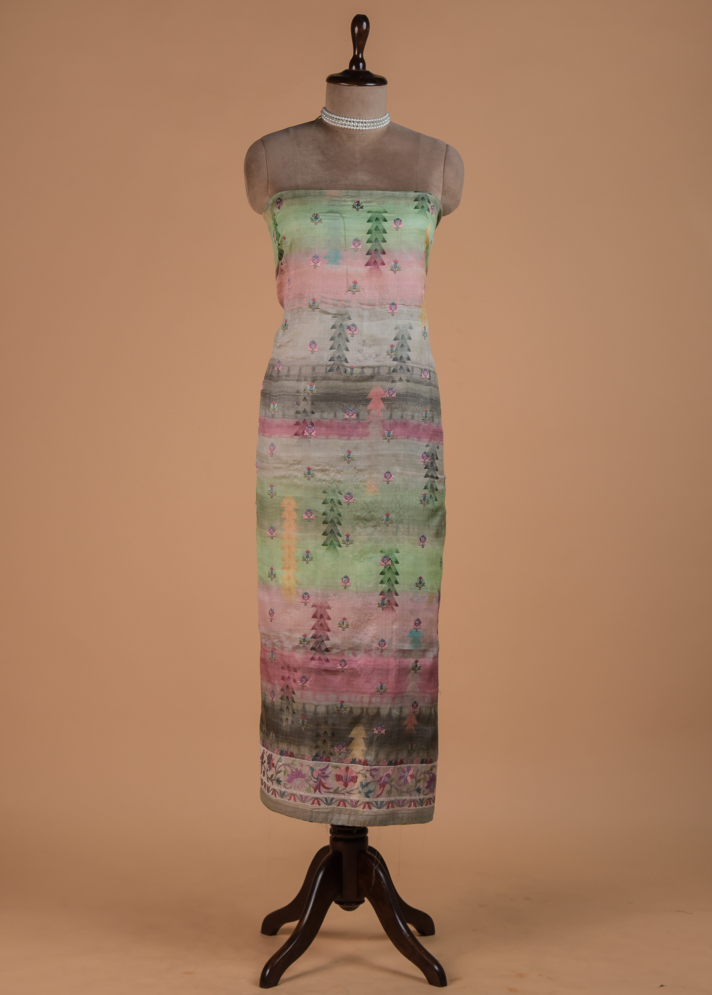 Multicoloured Tussar Dress Material