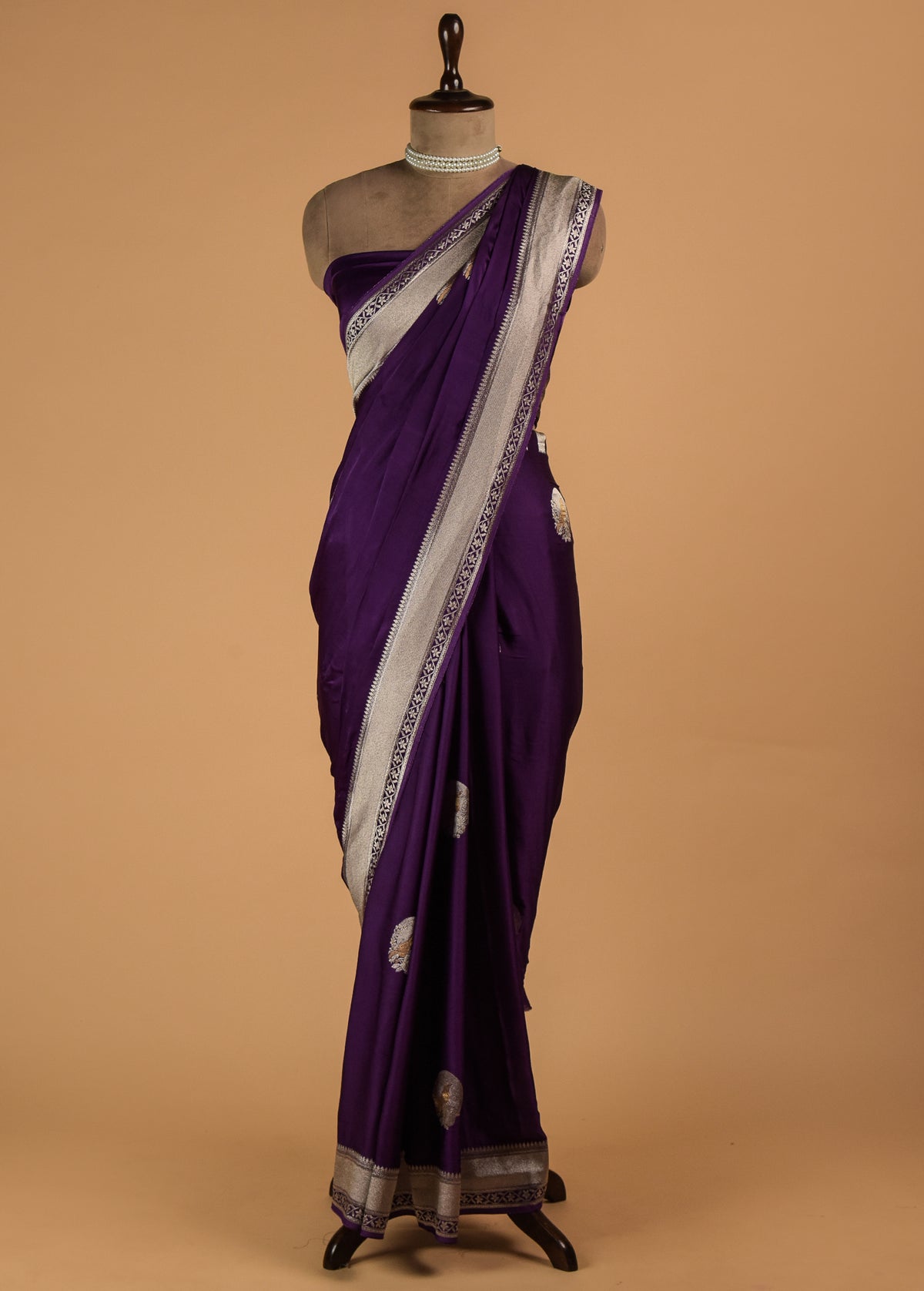 Purple Art Satin Banarasi Saree