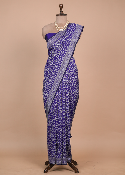 Purple Art Silk Banarasi Saree