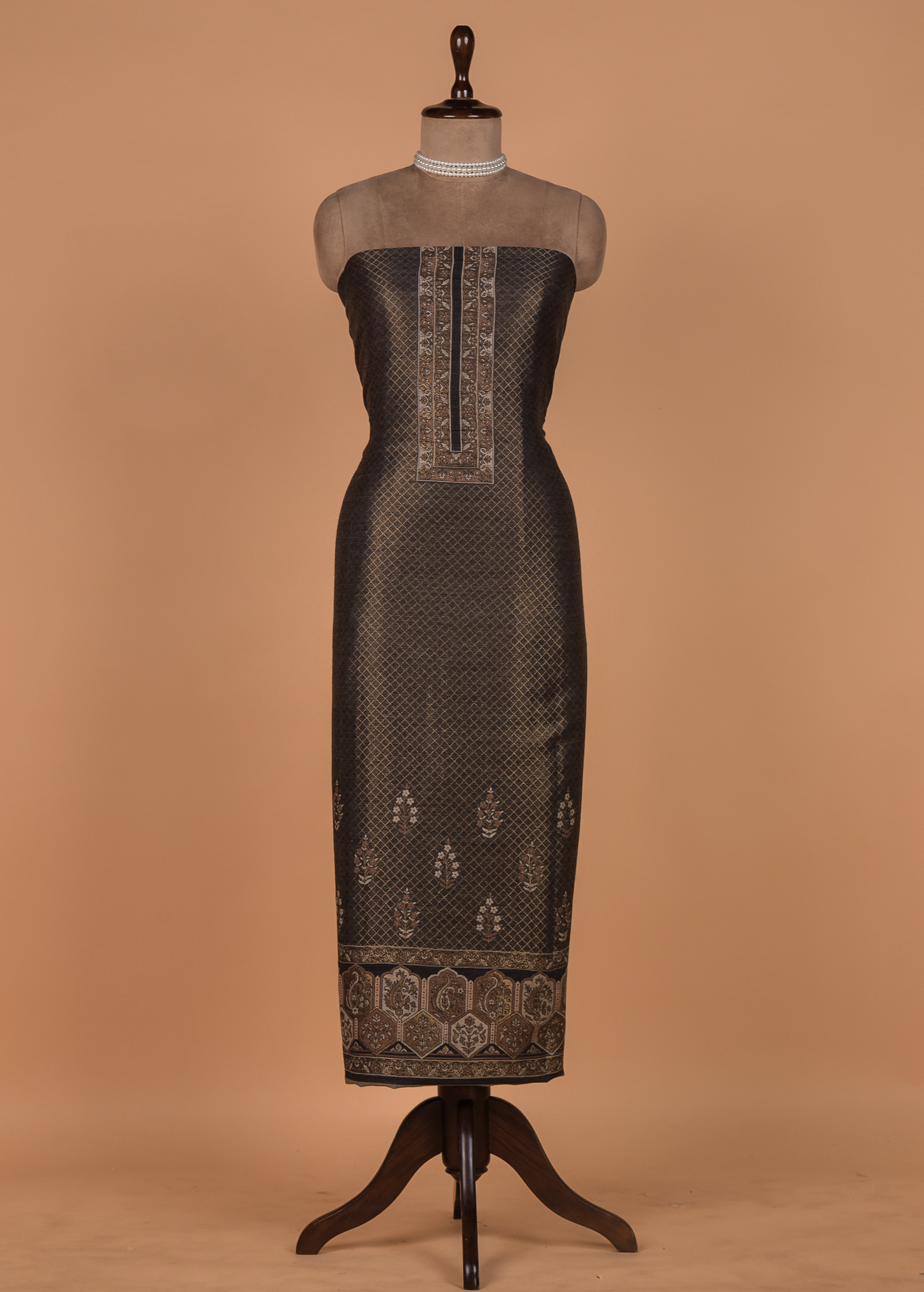 Grey Pashmina Dress Material