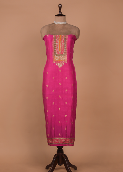 Pink Cotton Silk Dress Material