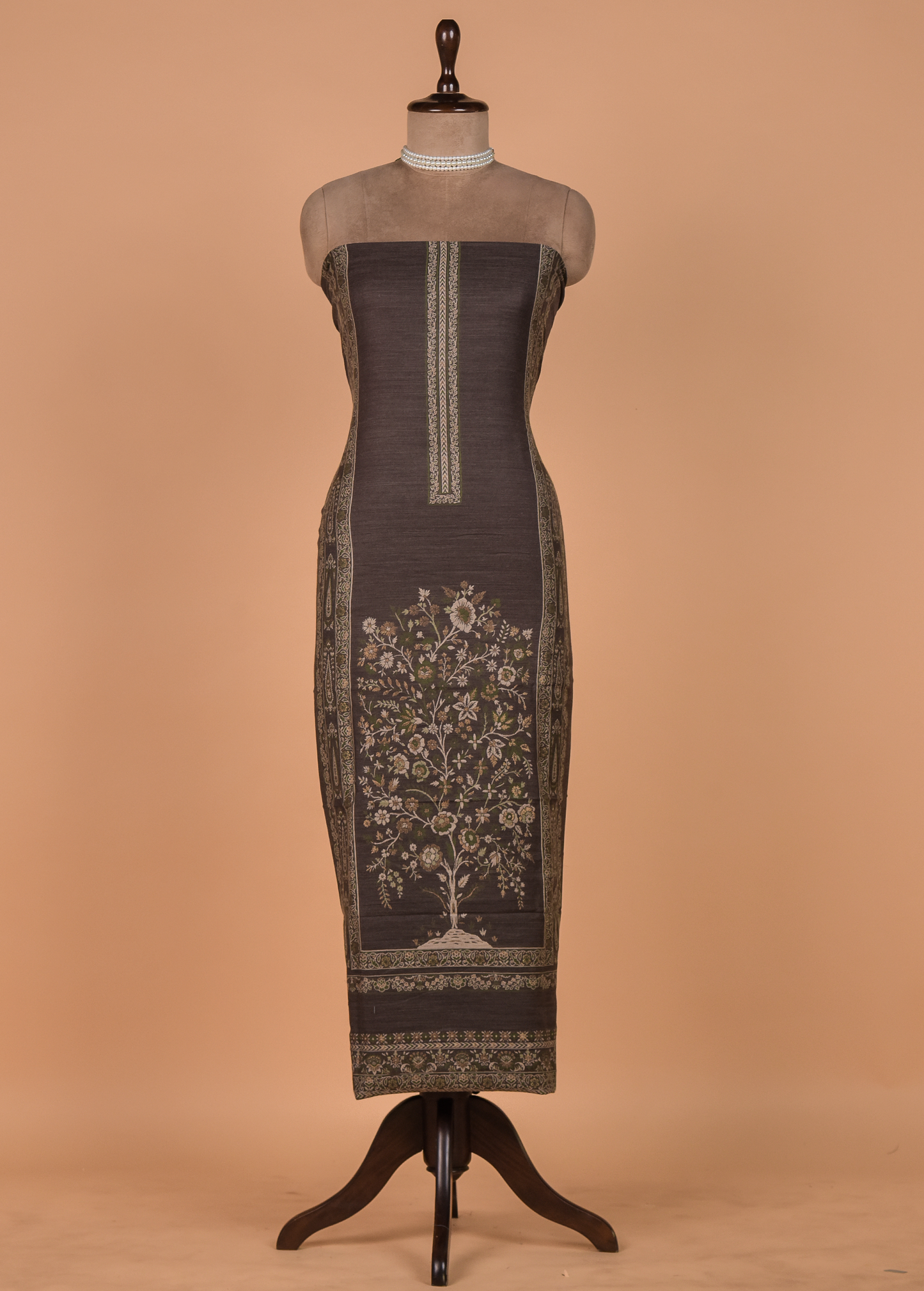 Grey Pashmina Dress Material