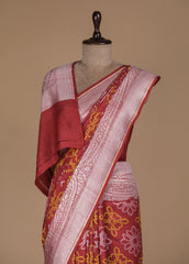 Red Tussar Georgette Banarasi Saree