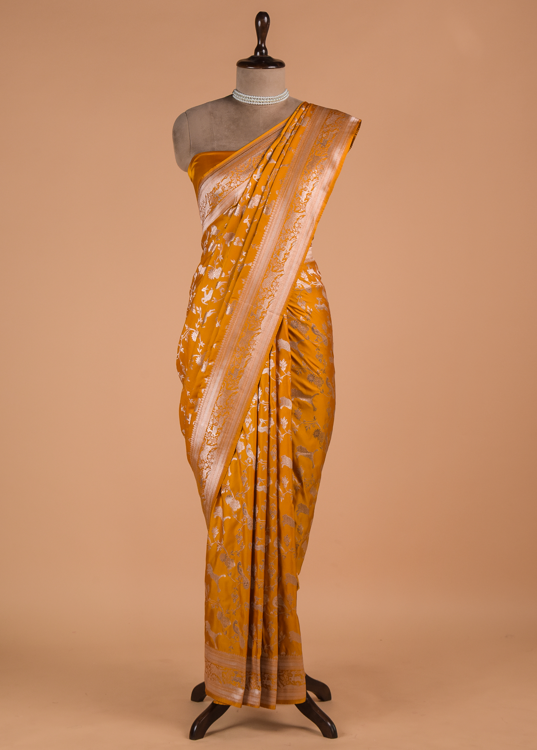 Yellow Banarasi Handwoven Art Silk Saree