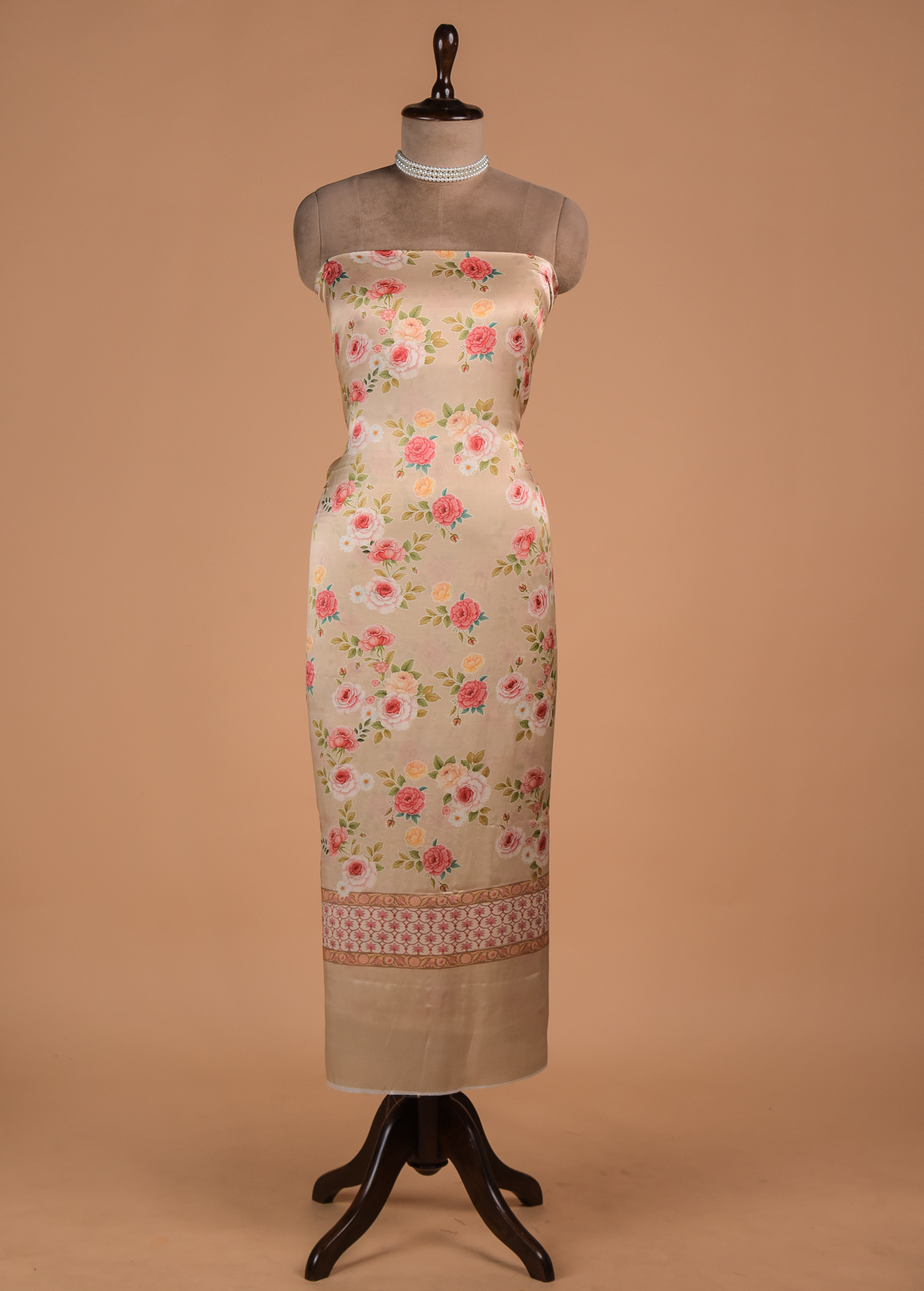 Multicoloured Satin Dress Material