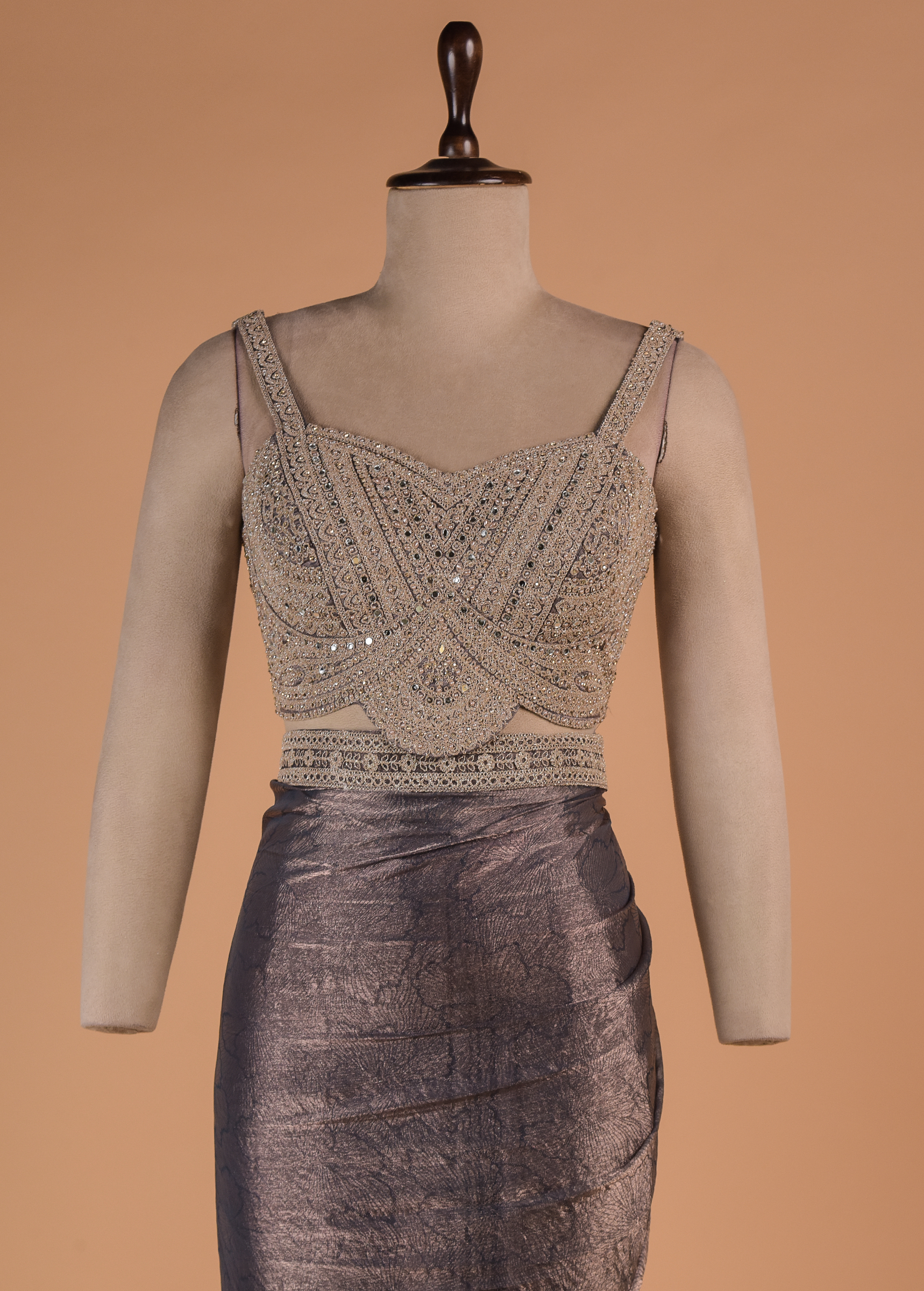 Purple Shamo Satin Readymade Saree| Greenways