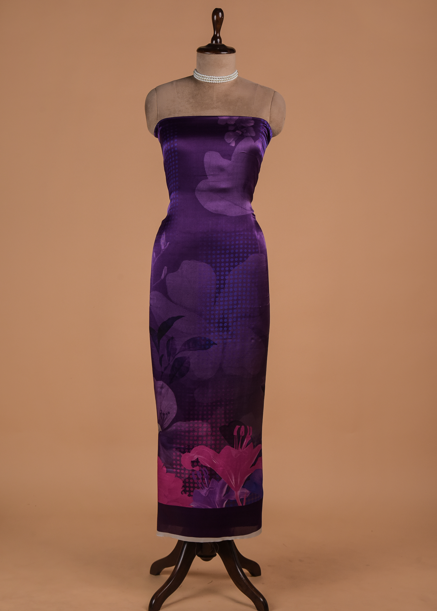 Multicoloured Satin Dress Material