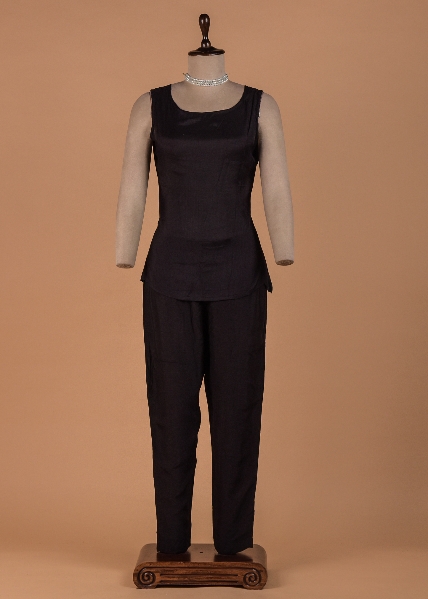 Black Crepe Silk Coord Set