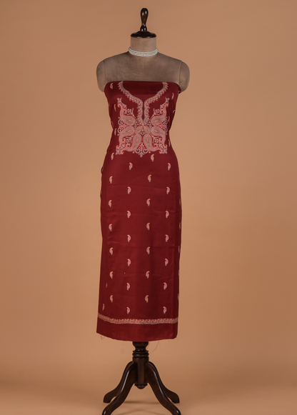 Red Pashmina Dress Material