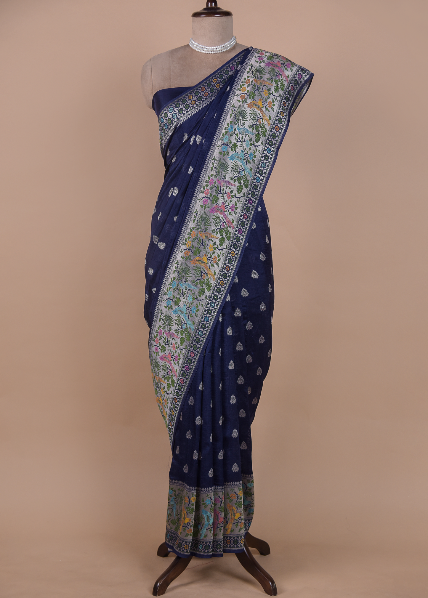 Blue Art Tussar Georgette Banarasi Saree