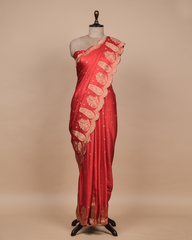 Red Gajji Silk Bandhani Saree