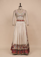 Cream Soft Silk Lehenga